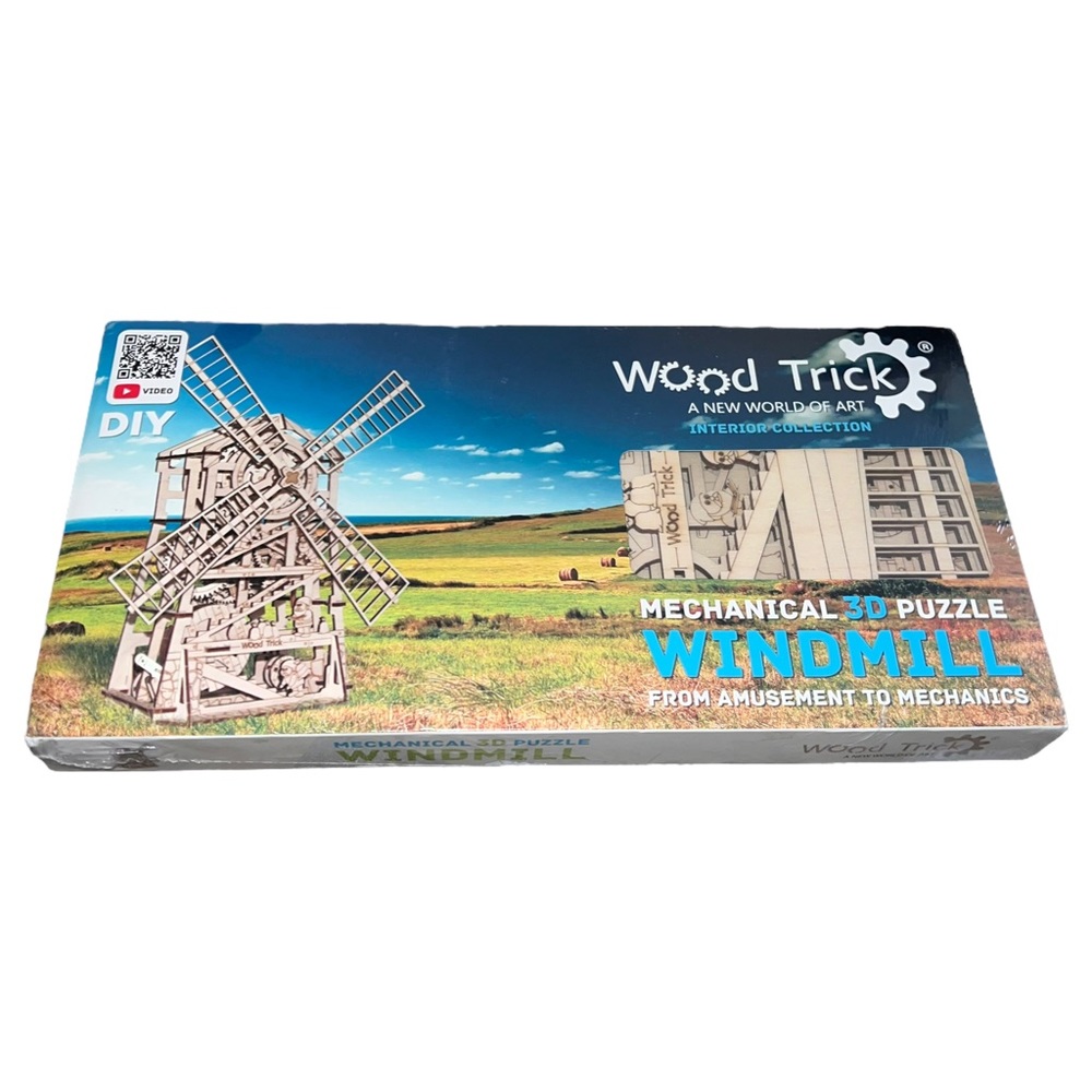 Windmill Mechanical Wooden Model Kit Wood Trick Mechanical 3D Puzzle Windmill